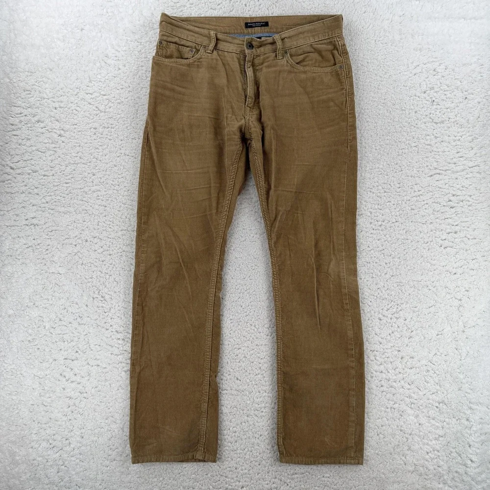 Banana Republic Corduroy Pants Mens 33x32 Beige Regular Fit Casual VS 5 Pkt Y2K